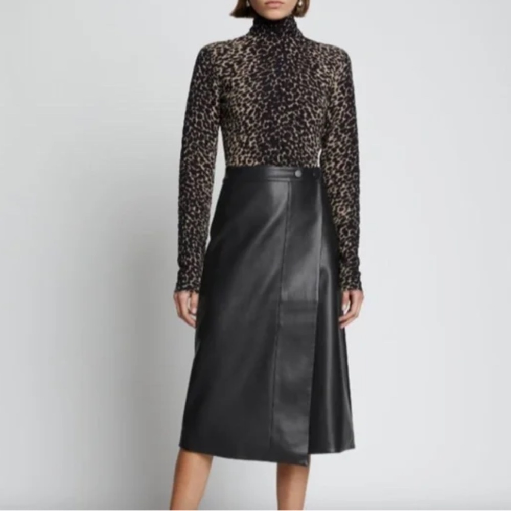 Proenza Schouler White Label Vegan Leather Wrap Skirt - Black
